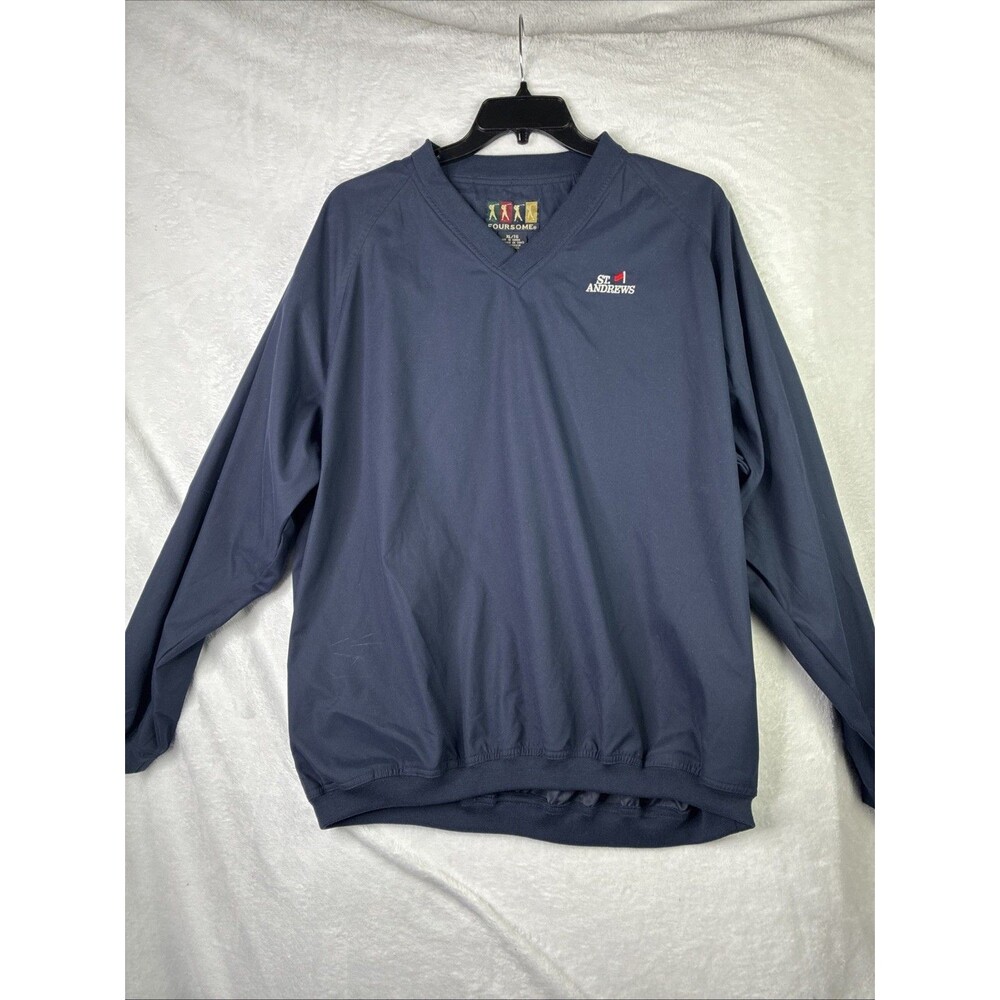 Foursome St Andrews Golf Windshirt Mens XL Navy V Neck Pullover Korea